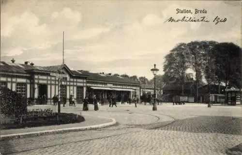 Ak Breda Nordbrabant Niederlande, Station