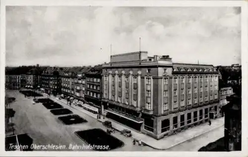 Ak Cieszyn Teschen Schlesien, Bahnhofstraße