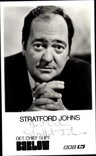 Ak Schauspieler Stratford Johns, Portrait, Autogramm