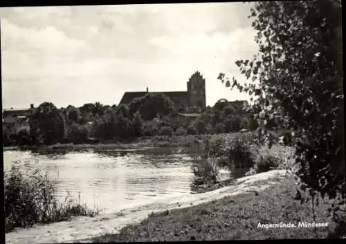 Ak Angermünde in der Uckermark, Blick auf den Ort vom Mündesee