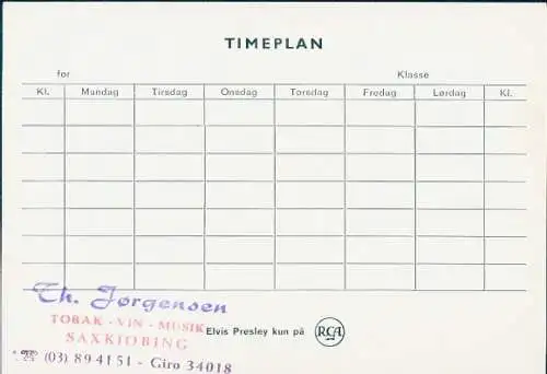 Stundenplan Elvis Presley, Portrait, Autogramm