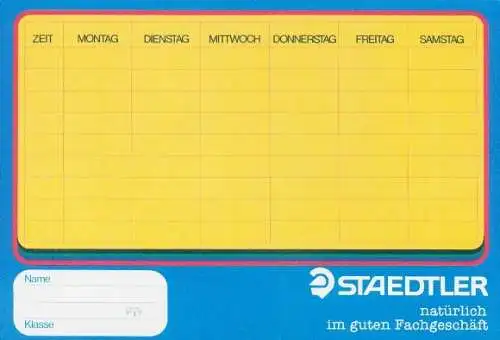 Stundenplan Staedtler Bleistifte, Farbstifte, Faserschreiber um 1970