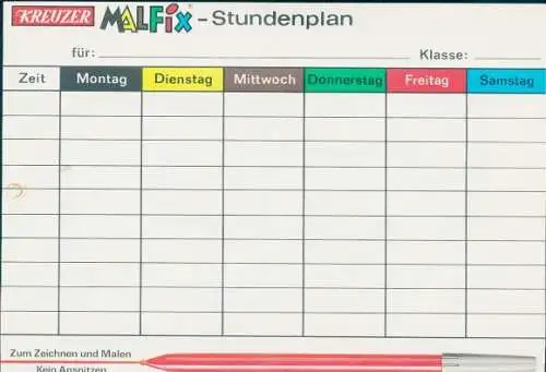 Stundenplan, Kreuzer Malfix, Comic