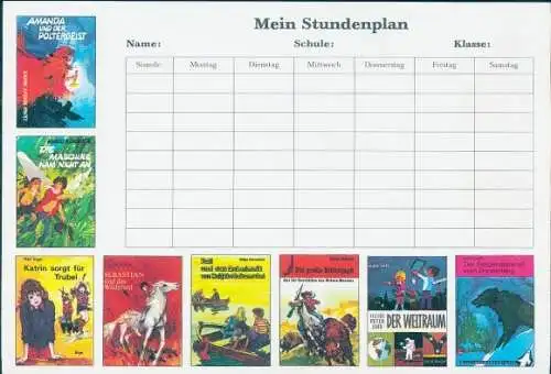 Stundenplan Reklame, Boje Verlag, Bücher