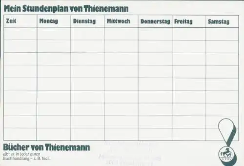 Stundenplan Reklame, Bücher von Thienemann