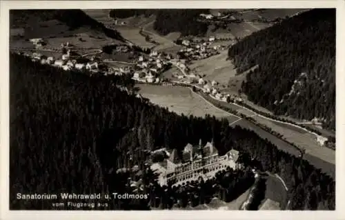 Ak Todtmoos im Schwarzwald, Sanatorium Wehrawald, Fliegeraufnahme