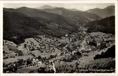 Ak Sulzburg im Markgräflerland Baden Schwarzwald, Fliegeraufnahme