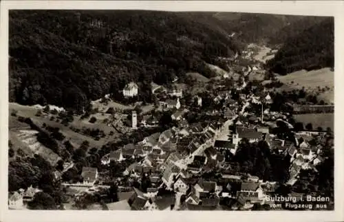 Ak Sulzburg im Markgräflerland Baden Schwarzwald, Fliegeraufnahme