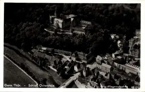 Ak Gera in Thüringen, Fliegeraufnahme, Schloss Osterstein