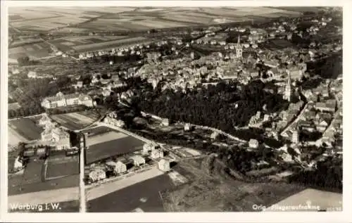 Ak Warburg in Westfalen, Fliegeraufnahme