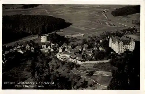 Ak Fischbachtal im Odenwald, Schloss Lichtenberg, Fliegeraufnahme