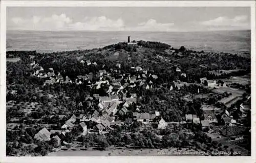 Ak Weiler Sinsheim in Baden, Burg Steinsberg, Fliegeraufnahme