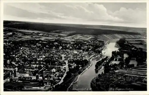 Ak Schweinfurt in Unterfranken Bayern, Fliegeraufnahme