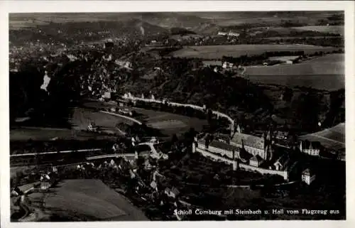 Ak Comburg Schwäbisch Hall in Württemberg, Fliegeraufnahme, Schloss Comburg, Einkorn, Steinbach