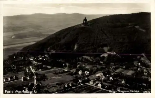 Ak Porta Westfalica an der Weser, Fliegeraufnahme