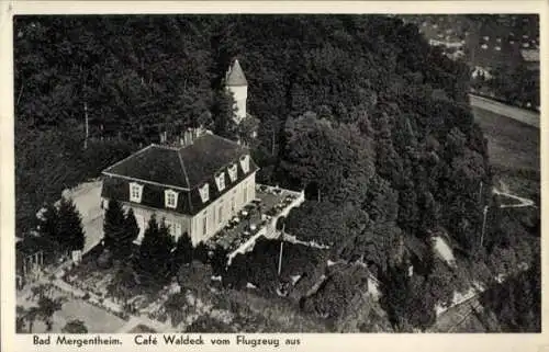 Ak Bad Mergentheim in Tauberfranken, Fliegeraufnahme, Cafe Waldeck