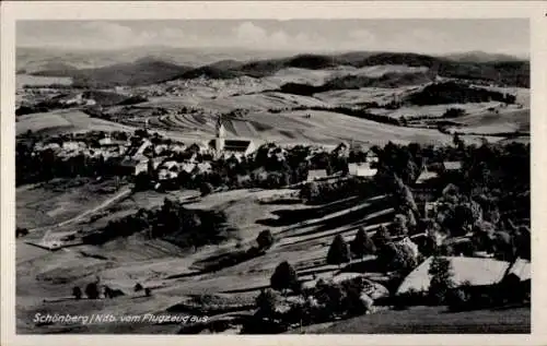 Ak Schönberg in Niederbayern, Fliegeraufnahme