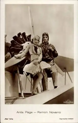 Ak Schauspieler Ramon Novarro, Schauspielerin Anita Page, Filmszene