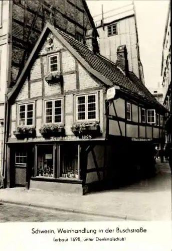 Ak Schwerin in Mecklenburg, Weinhandlung in der Buschstraße