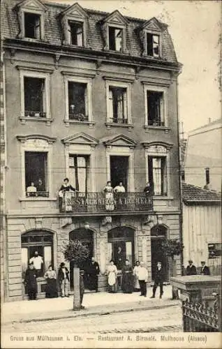 Ak Mulhausen Mühlhausen Elsass Bas Rhin, Restaurant