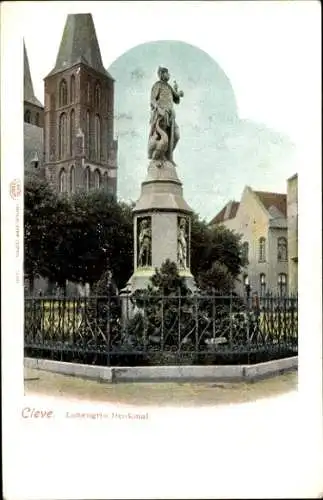 Ak Kleve am Niederrhein, Lohengrin Denkmal, Kirche