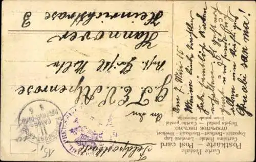 Litho Alsacienne, Elsässerin in Tracht, Tanzpaare