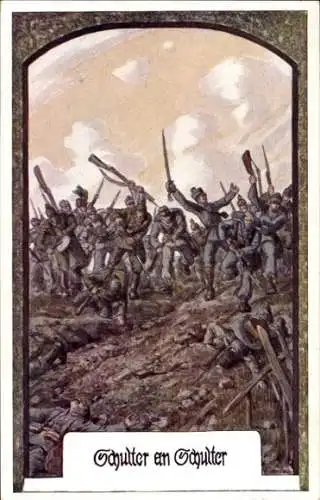 Künstler Ak Schulter an Schulter, Kuk Armee, Zweierbund, 1. WK