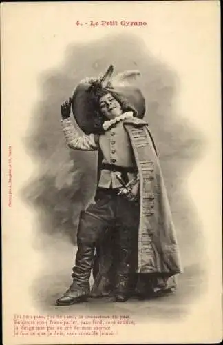 Ak Schauspieler, Le Petit Cyrano, Junge in Theaterkostüm