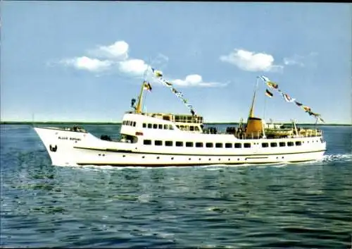 Ak Bremerhaven, Das Passagierschiff MS Klaar Kiming auf der Weser.