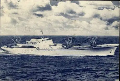 Ak Bremerhaven, Frachtschiff MS Weser, auf der Rückseite: Deutsches Schiffahrtsmuseum Bremerhaven