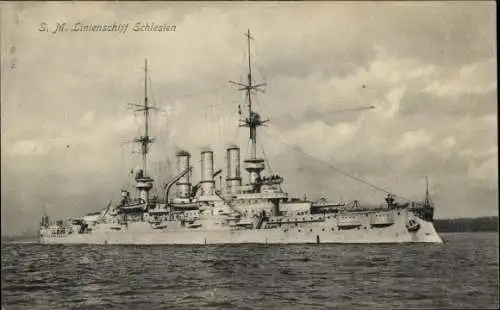 Ak Kiel, S.M. Linienschiff Schlesien, 1908