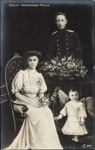 Ak Deutsche Kronprinzen-Familie, Kronprinz Wilhelm, Kronprinzessin Cecilie