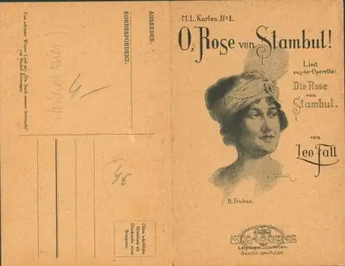 Klapp Lied Ak O Rose von Stambul, Operette von Leo Fall, Sängerin, Fischer