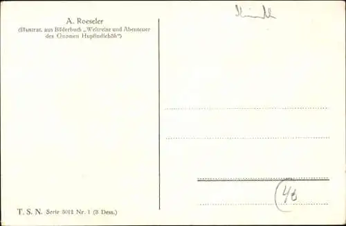 Künstler Ak Roeseler, A., Weltreise und Abenteuer des Gnomen Hupfindiehöh