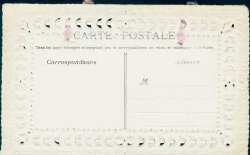 Stoff Ak Blumen, Stoffschleifen, Kitsch