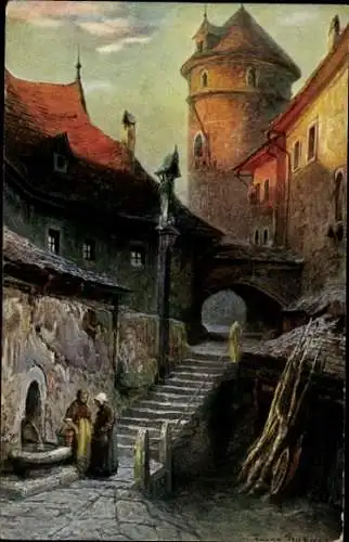 Ak Senftenberg in der Niederlausitz, Abend, Franz Bukacz