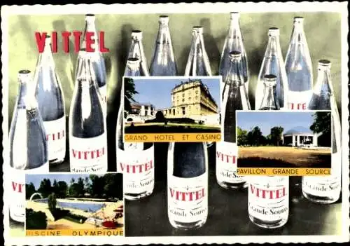 Ak Vittel Lothringen Vosges, Grand Hotel, Casino, Reklame Vittel