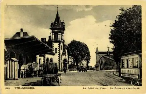 Ak Straßburg Elsass Bas Rhin,  Straßburger Zoll, Straßburger Brücke