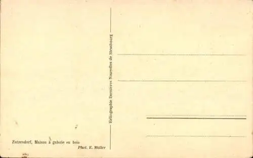 Ak Obermodern Zutzendorf Elsass Bas Rhin, Fachwerkhaus