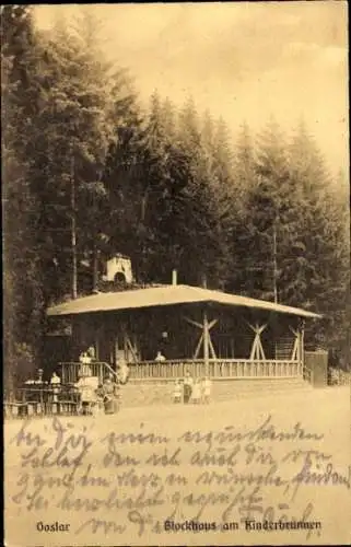 Ak Goslar am Harz, Blockhaus am Kinderbrunnen in Goslar