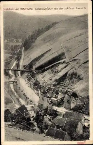 Ak Wildemann Clausthal Zellerfeld im Oberharz, Gesamtansicht, Tunnel