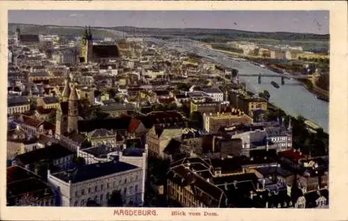 Ak Magdeburg an der Elbe, Blick vom Dom