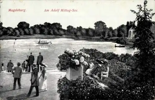 Ak Magdeburg an der Elbe,  Am Adolf Mittag-See