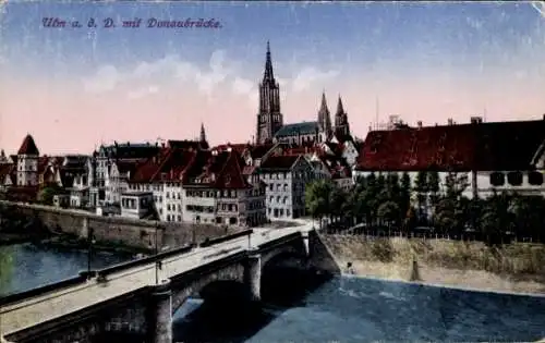 Ak Ulm an der Donau, Donaubrücke