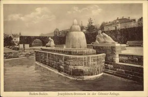 Ak Baden Baden am Schwarzwald, Josephinen Brunnen in der Gönneranlage