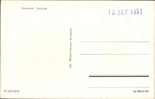 Ak Stralsund in Vorpommern, Rathaus Stralsund