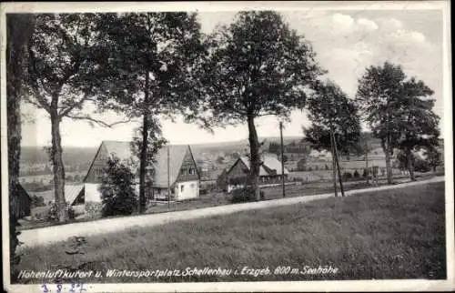 Ak Schellerhau Altenberg im Erzgebirge, Hohenluftkurort u. Wintersportplatz Schellerhau i. Erz...