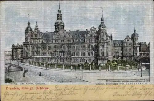 Seiden Ak Dresden Altstadt, Königliches Schloss