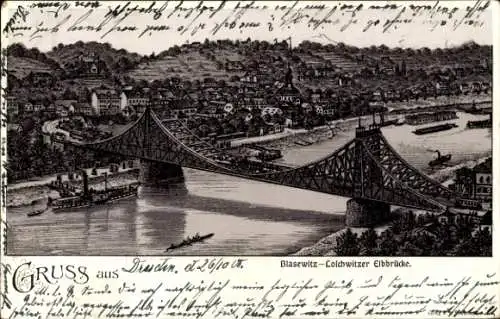 Ak Dresden Blasewitz, Lochwitzer Elbbrücke