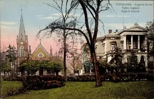 Ak Wiesbaden in Hessen, Englische Kirche, Wiesbaden